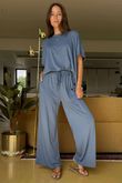Made in Italy Essential Wide Leg Pant Denim 